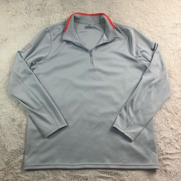 Nike Golf 1/4 Zip Shirt Mens Size Large Long Sleeve Dri Fit NHL Calgary Flames H - Picture 2 of 12